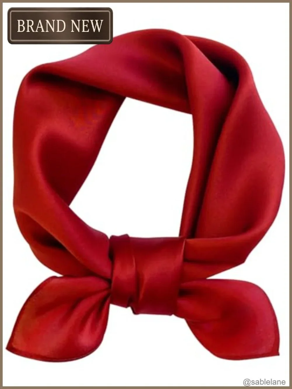 Satin Square Scarf for Women Solid Emulation Silk Handkerchief Hair Ribbon